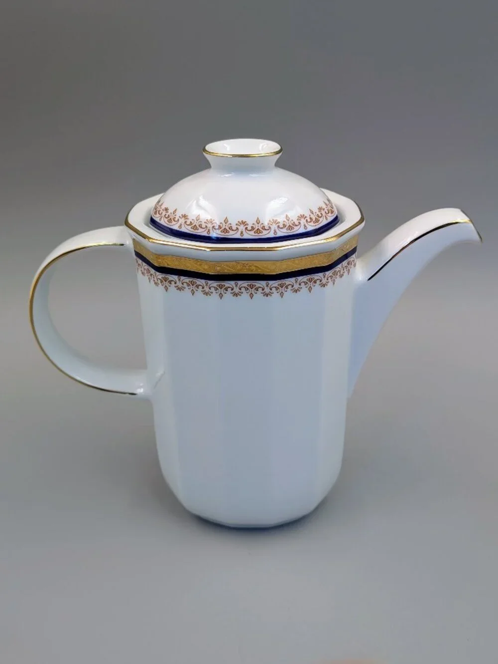 Vintage Tirschenreuth TIR419  Mini Coffee / Tea Pot - Cobalt Blue and Gold